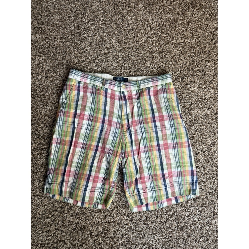Polo Ralph Lauren Prospect Shorts Men's 33 x 8‎ Colorful Plaid Check Lightweight